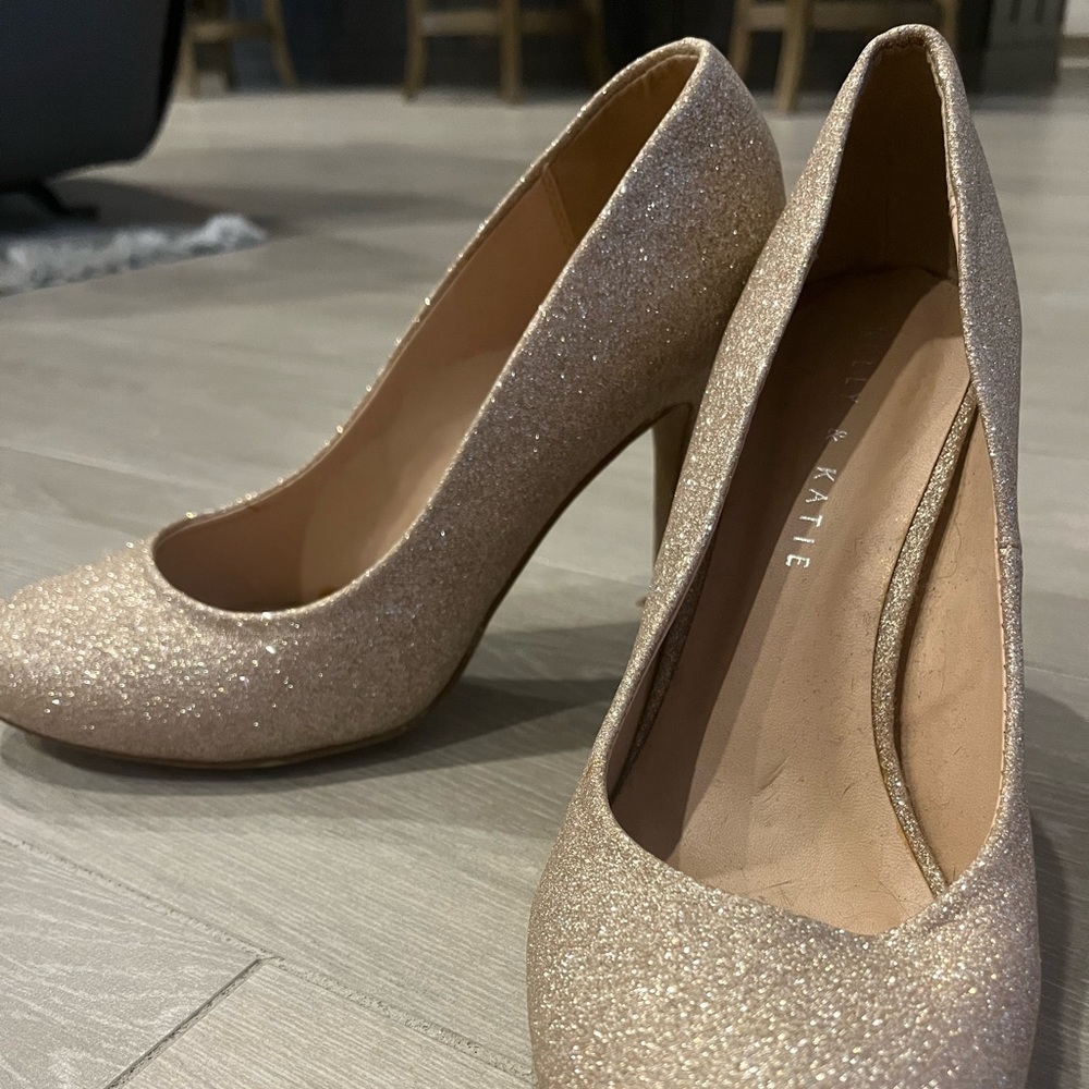 Champagne Glitter High Heels